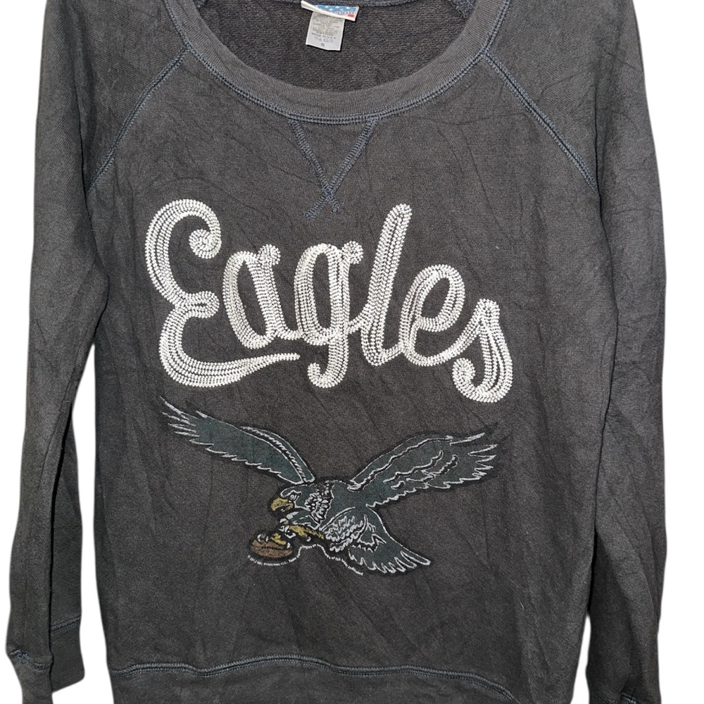 Junk Food Clothing Eagles Charcoal Sweater
